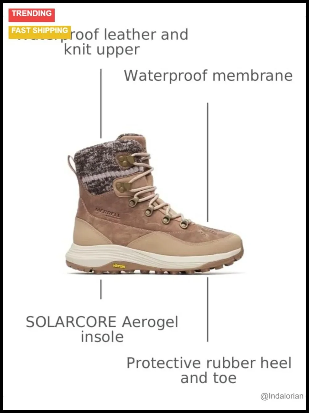 Waterproof Ankle Snow Boots with YKK Zipper - Lace-Up Winter Boots